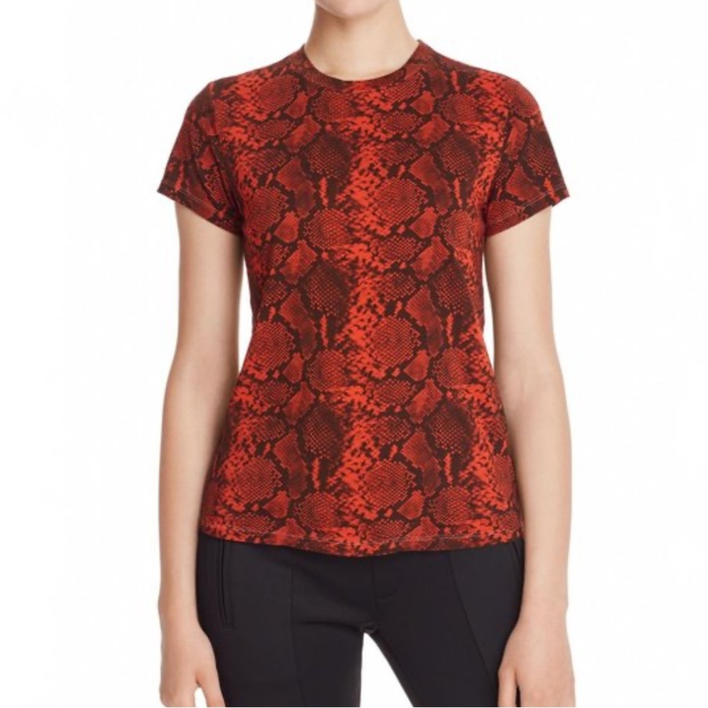 Pam & Gela Red and Black Snake Print Tee